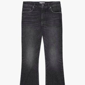 FRAME Le One Crop Mini Boot Jeans Black Size 2